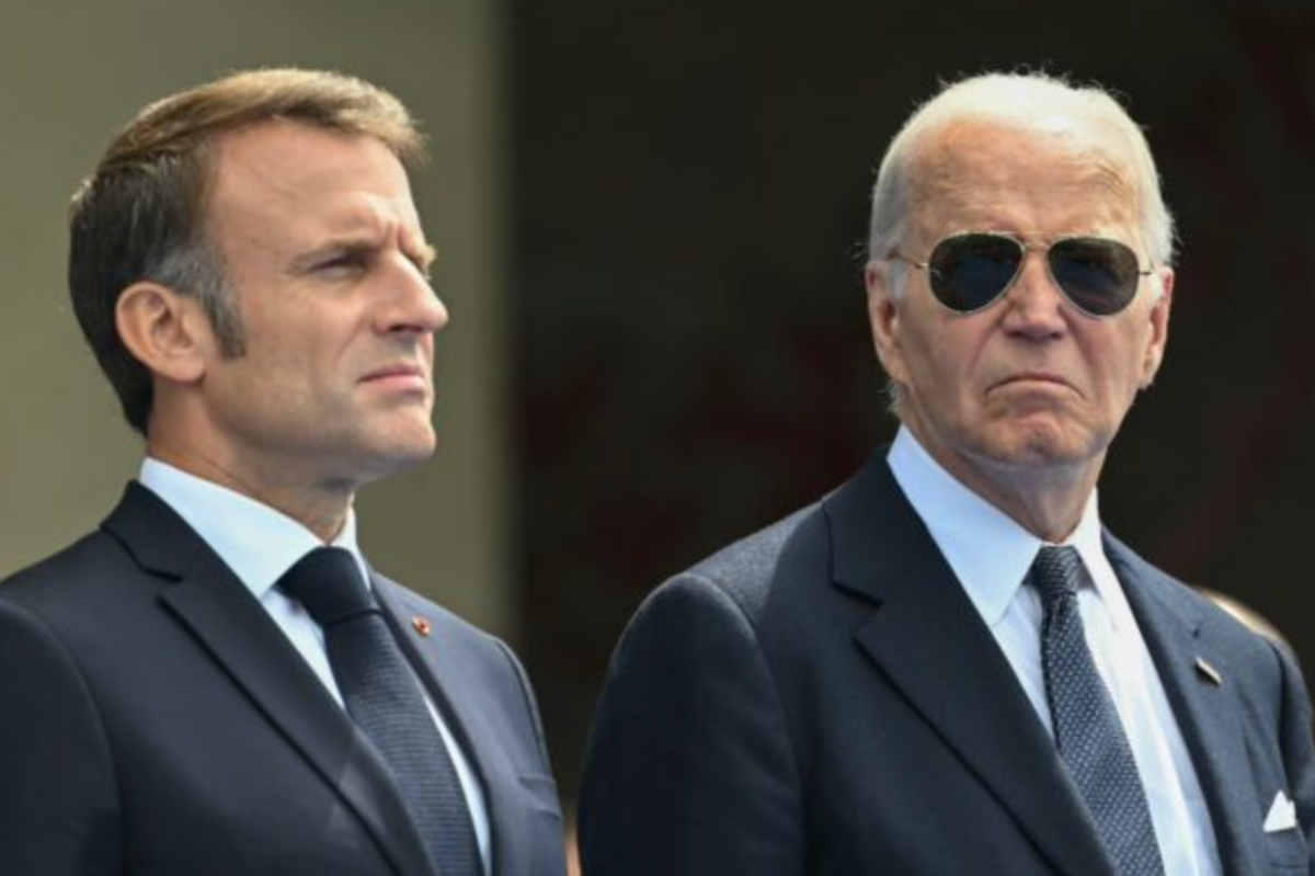Emmanuel Macron and Joe Biden