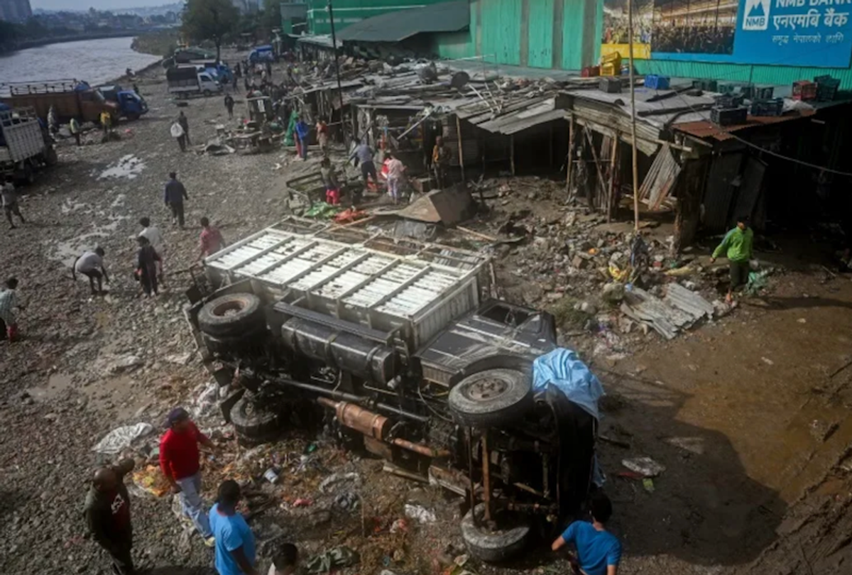 Nepal surveys flood wreckage as death toll reaches 198
