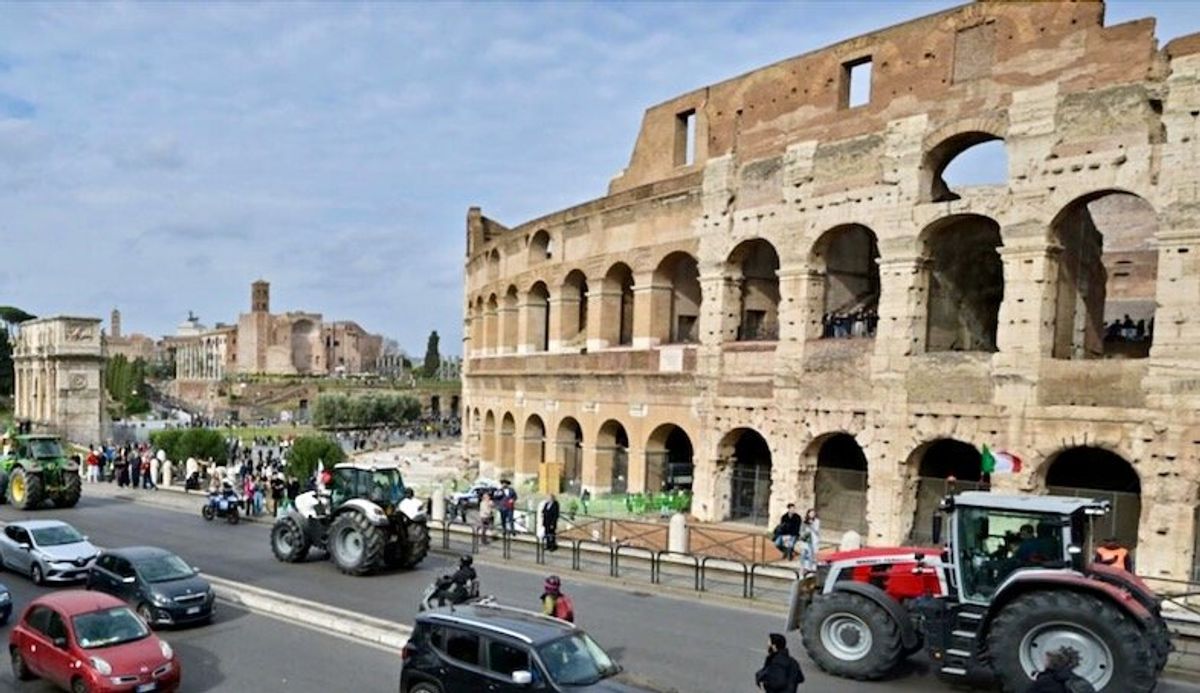 Meloni restores tax breaks after farmer protests reach Colosseum