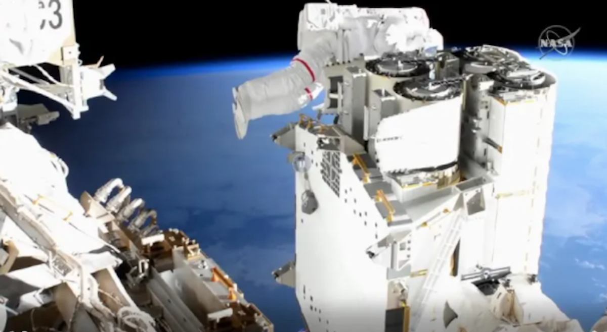 Astronauts install new rollout solar panels on International Space Station