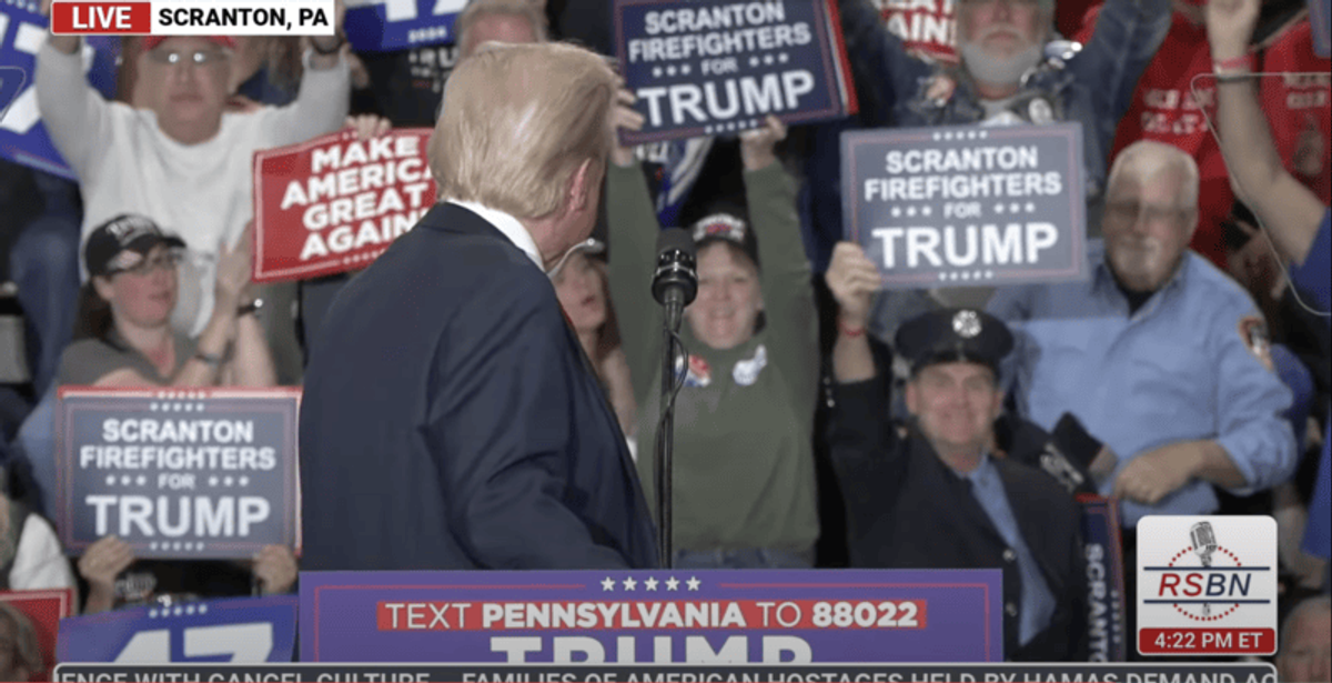Firefighters union has no idea who held 'Scranton firefighters for Trump' signs at rally