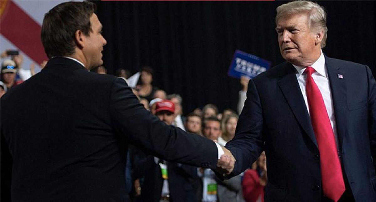 Trump whines about Ron DeSantis to Mar-A-Lago guests -- who think he’s trying to scare governor out of 2024 race: report