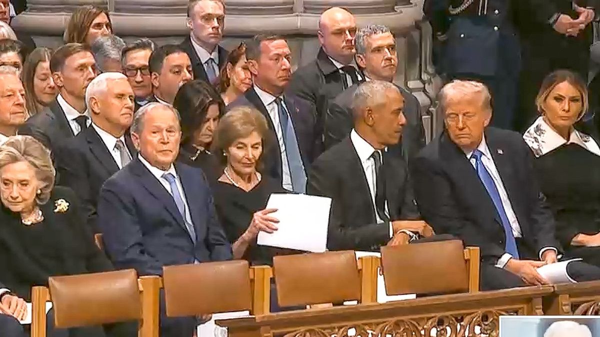 Watch: George W. Bush declines to shake Donald Trump's hand at Jimmy Carter's funeral