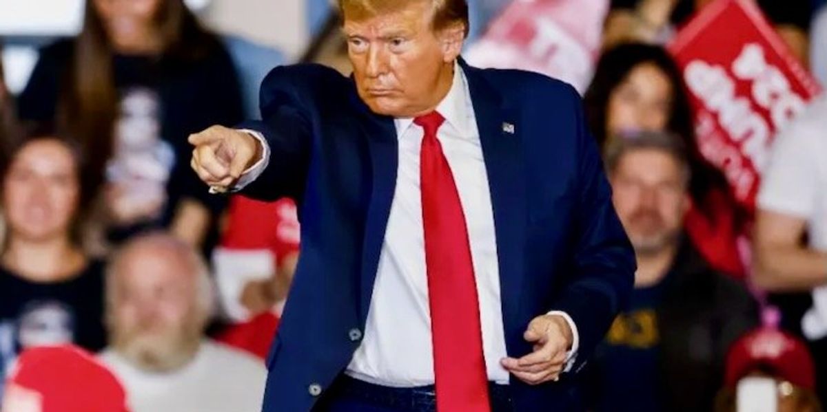 'This is not normal': Internet erupts as Trump blames illegal immigration for fly on stage