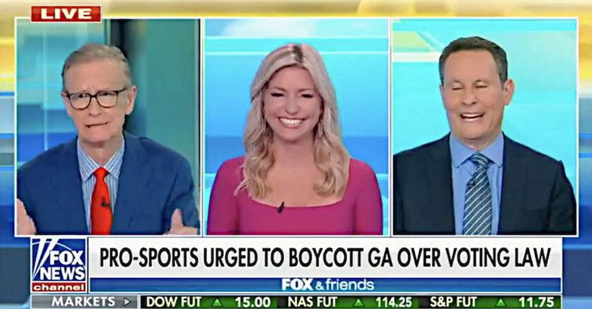 ‘Cracks me up’: Fox & Friends hosts gang up to mock Georgia voters banned from being given water