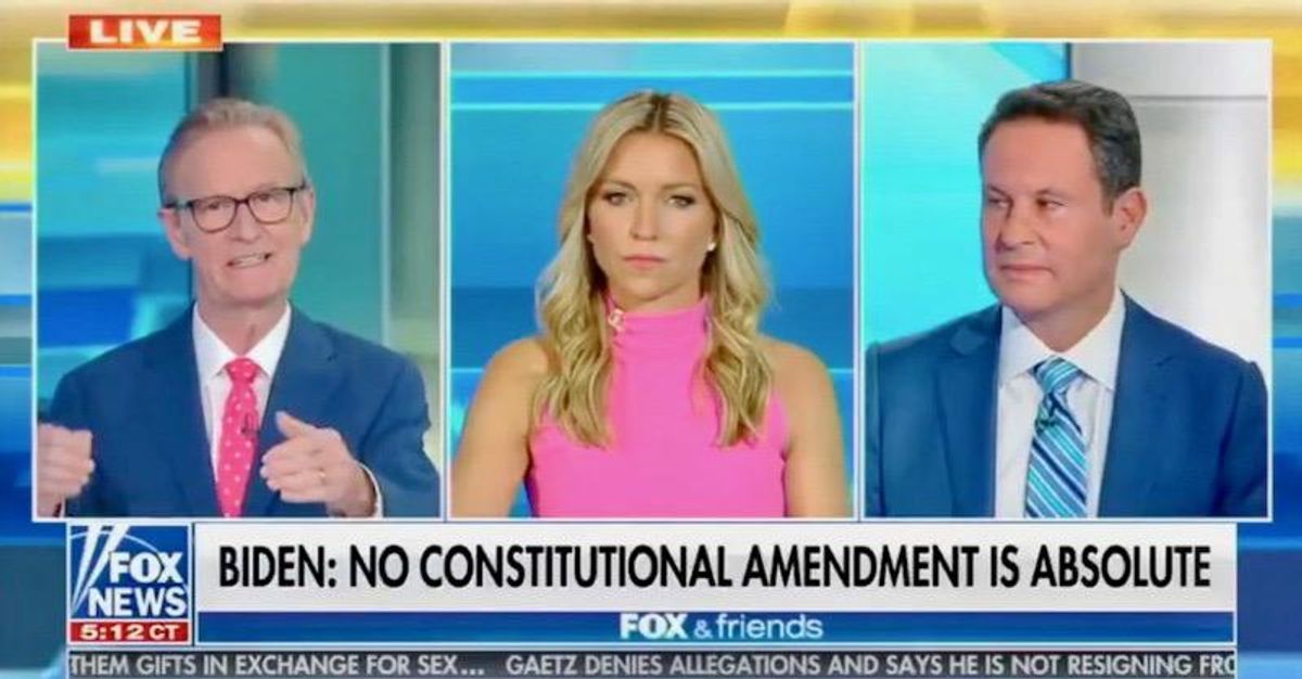 ‘Shocking’: Fox & Friends freaks out over Biden declaring no amendment is ‘absolute’
