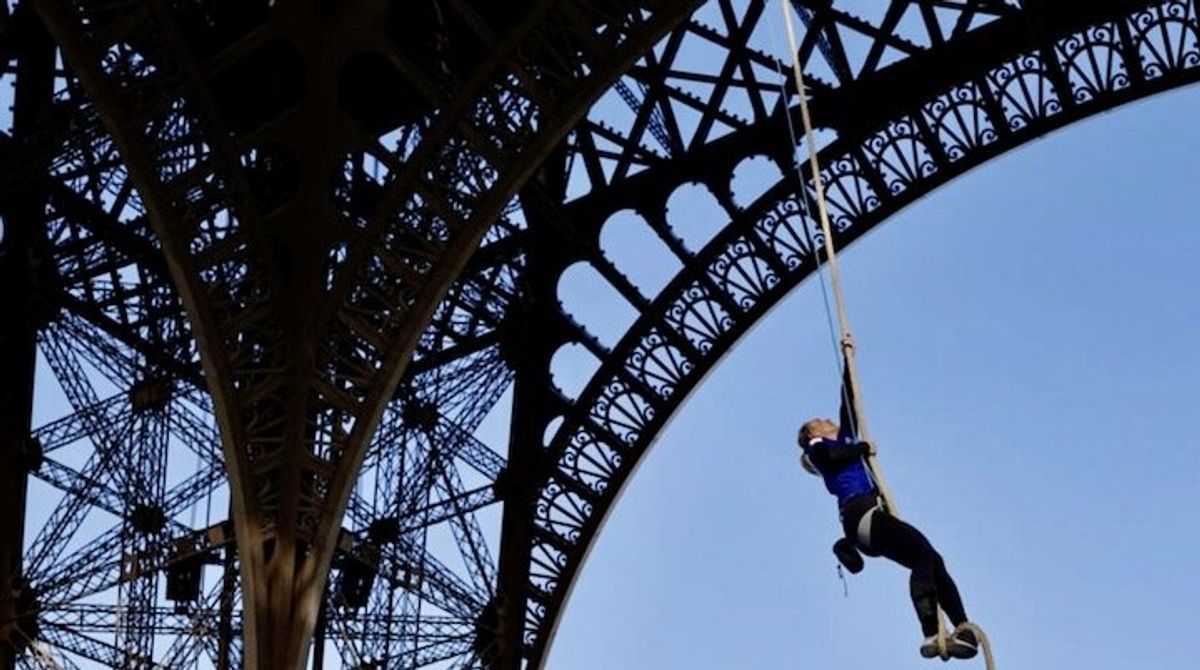 French athlete breaks rope climbing world record in ascent of Eiffel Tower