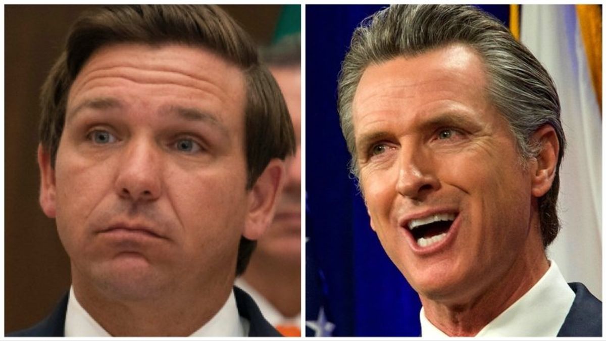 '4 questions, 3 attempts at a pivot': Newsom blasts DeSantis over Holocaust deniers