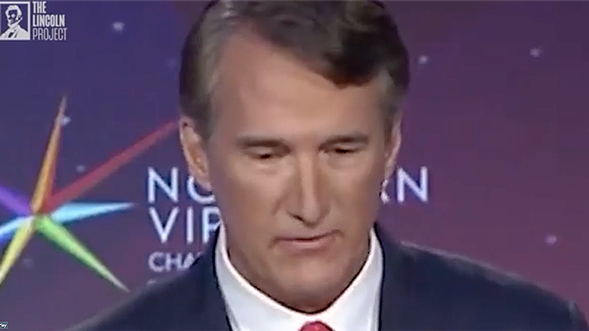 Virginia's Glenn Youngkin distances himself from Bannon rally where attendees pledged allegiance to January 6th flag