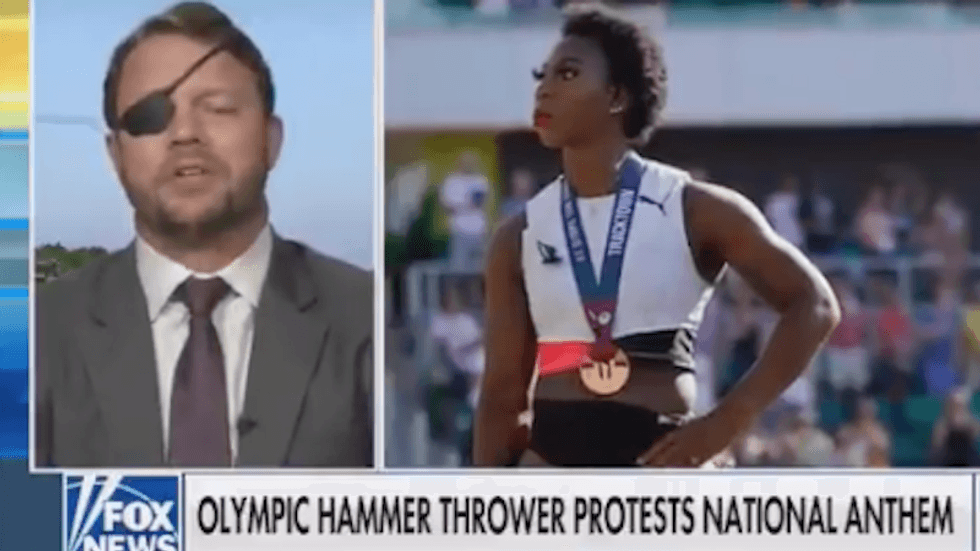 ‘Pathetic hypocrite’: Dan Crenshaw blasted for attacking Black Olympian's anthem protest after voting against Jan. 6 commission