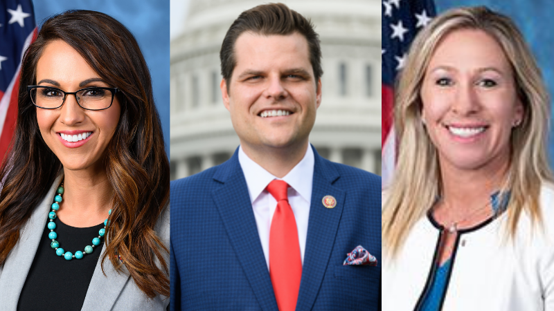 Reps. Lauren Boebert, Matt Gaetz and Majorie Taylor Greene 