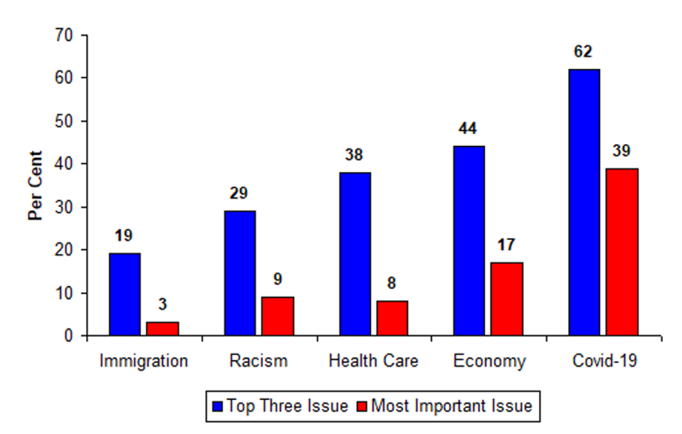 Graph showing key issues in US election 2020