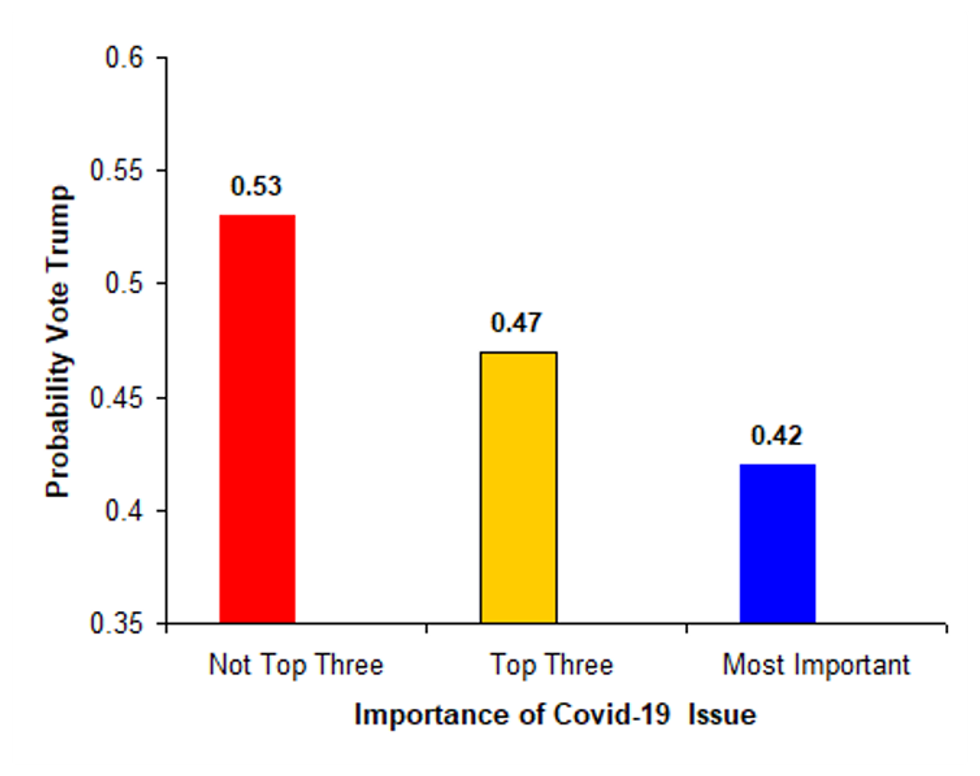 Graph showing probability of voting for Trump on each key issue