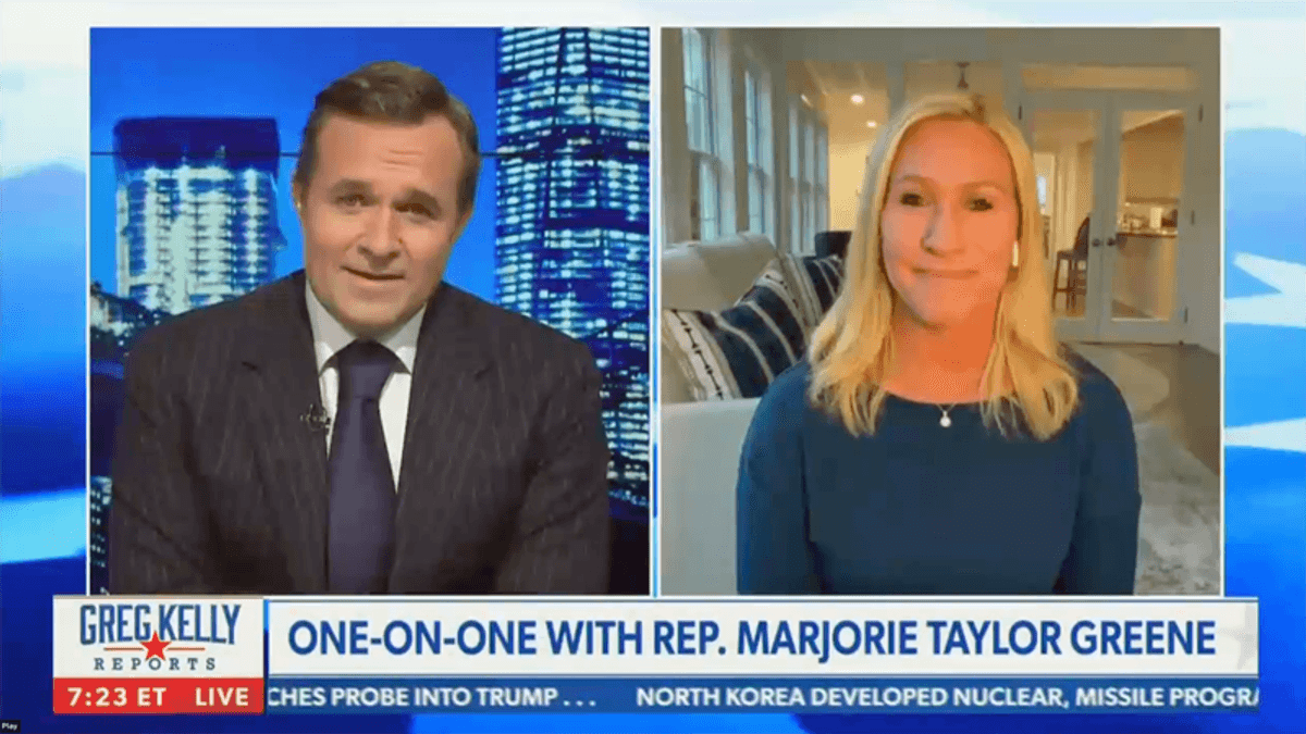 Watch Newsmax host's cringe-inducing praise for QAnon Congresswoman Marjorie Taylor Greene