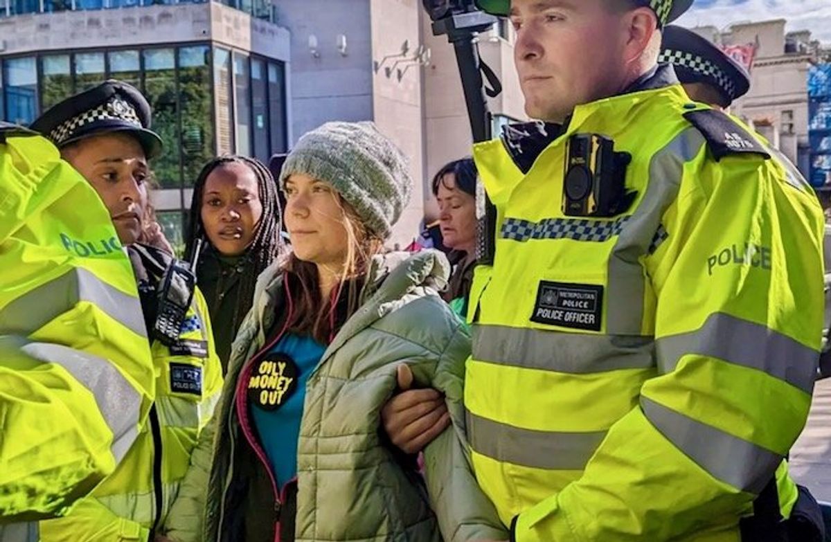 Greta Thunberg arrested in direct action at Global Fossil Fuel summit in London