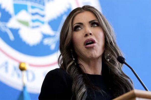 Kristi Noem's bronze statue ceremony devolves into a merciless roast