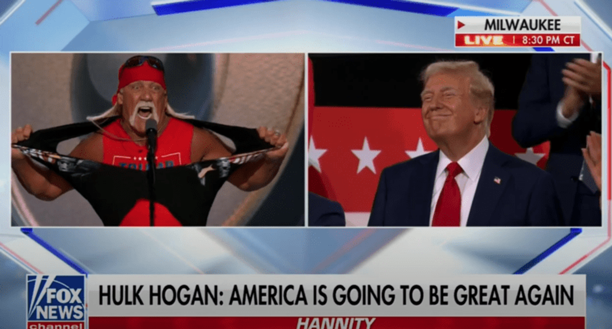 Mockery as 'misty-eyed' Trump smiles more for Hulk Hogan’s speech than his own V.P. pick