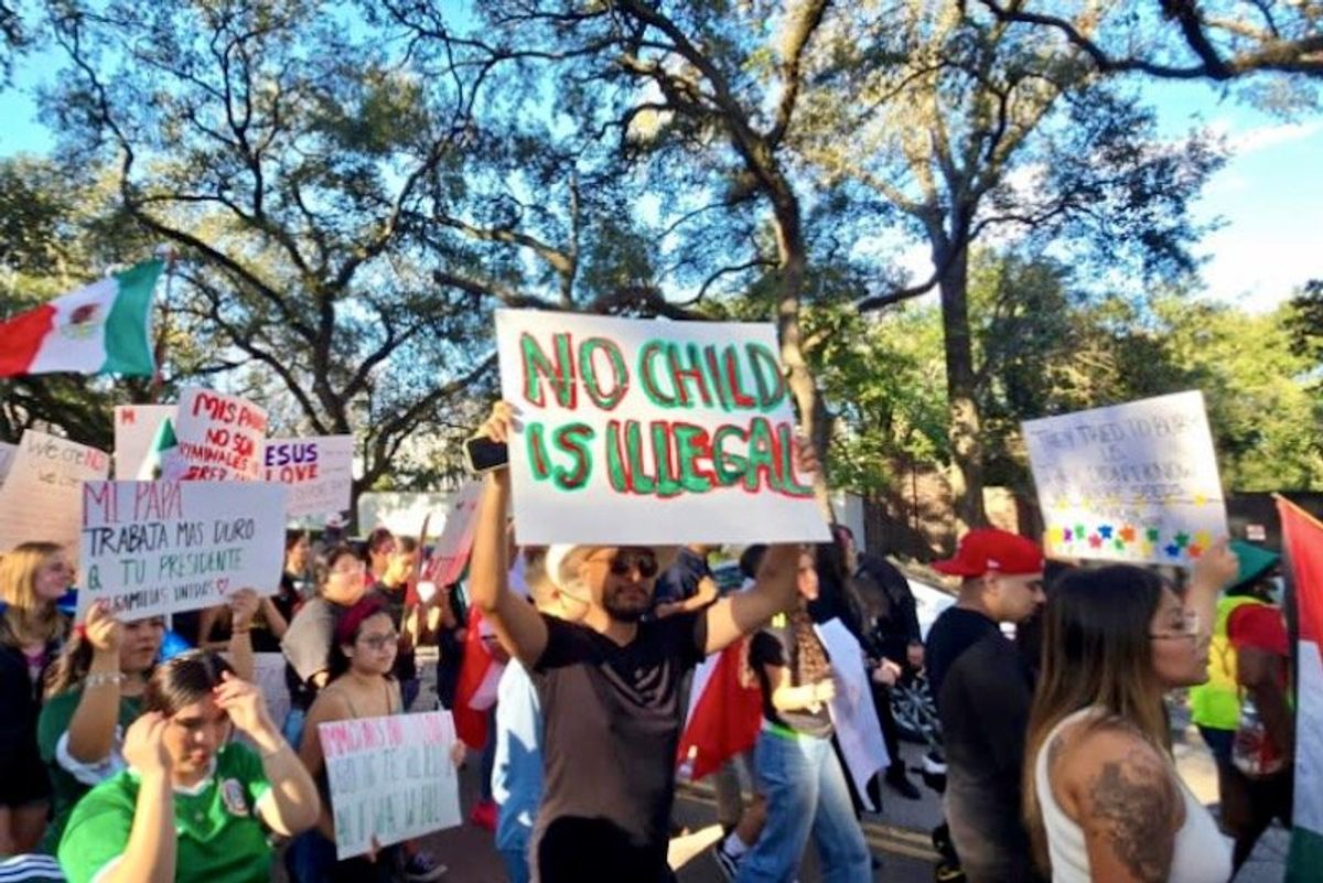 Latino community in Texas protests against Trump migrant deportations