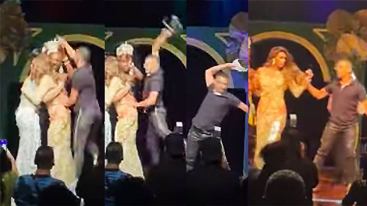 Husband of second place beauty pageant winner rushes the stage and throws a tantrum: report