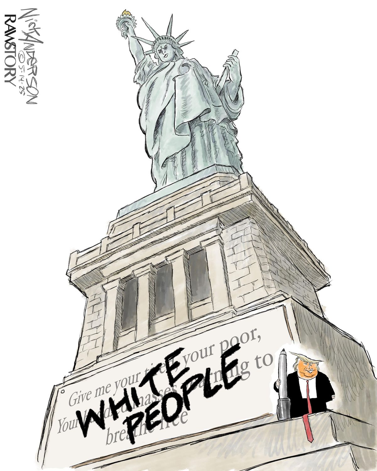 Give me your tired, your poor, your white people