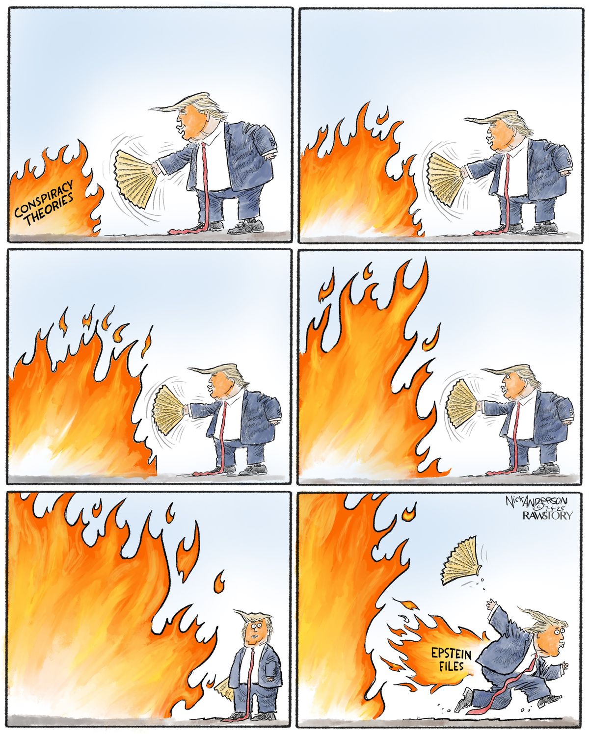 Trump's fanning the flames of conspiracies finally backfires