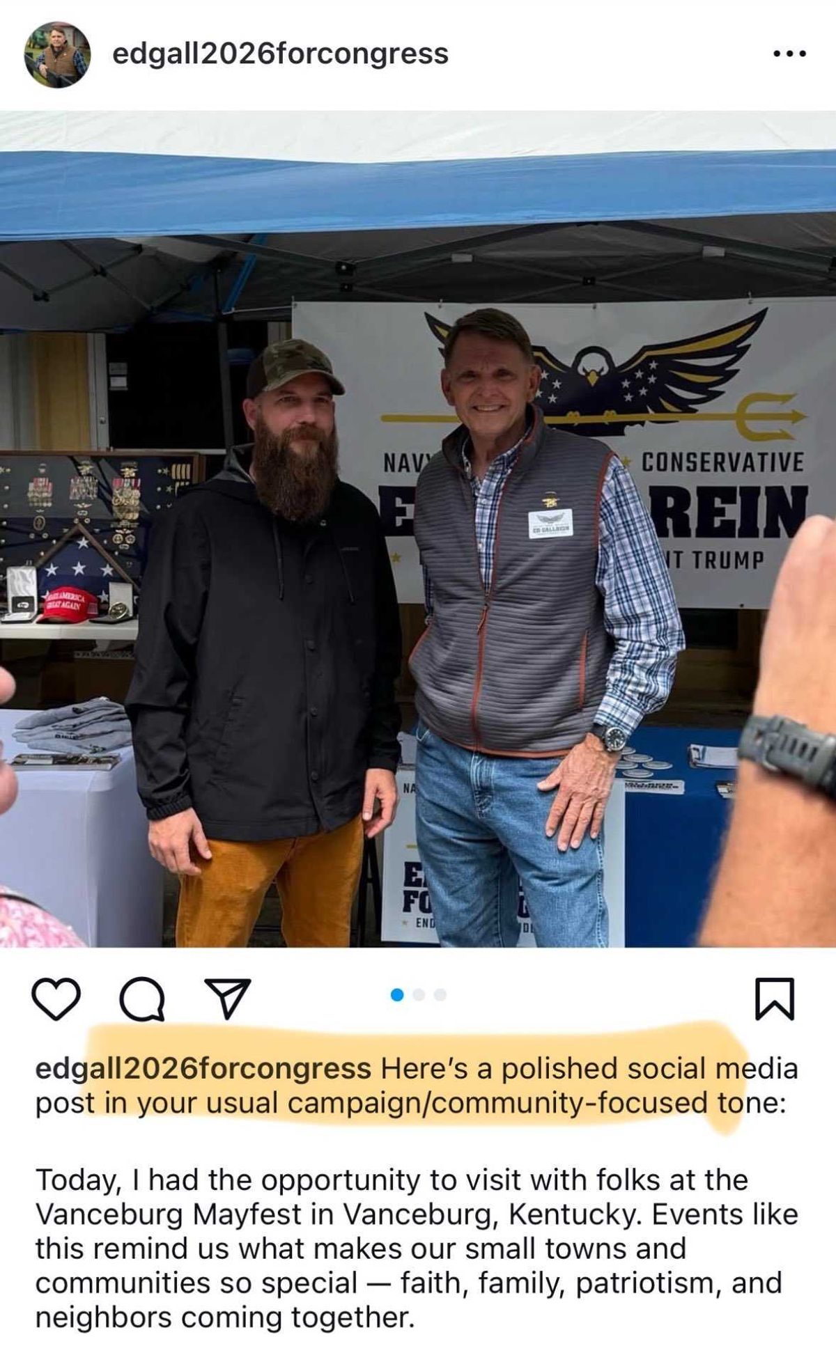 'This is hilarious': MAGA candidate ripped for deleting pic after he's caught using AI