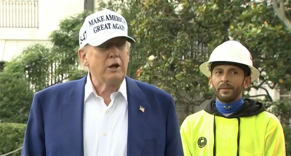 'It's such a beautiful pole': Trump rambles during Rose Garden ceremony