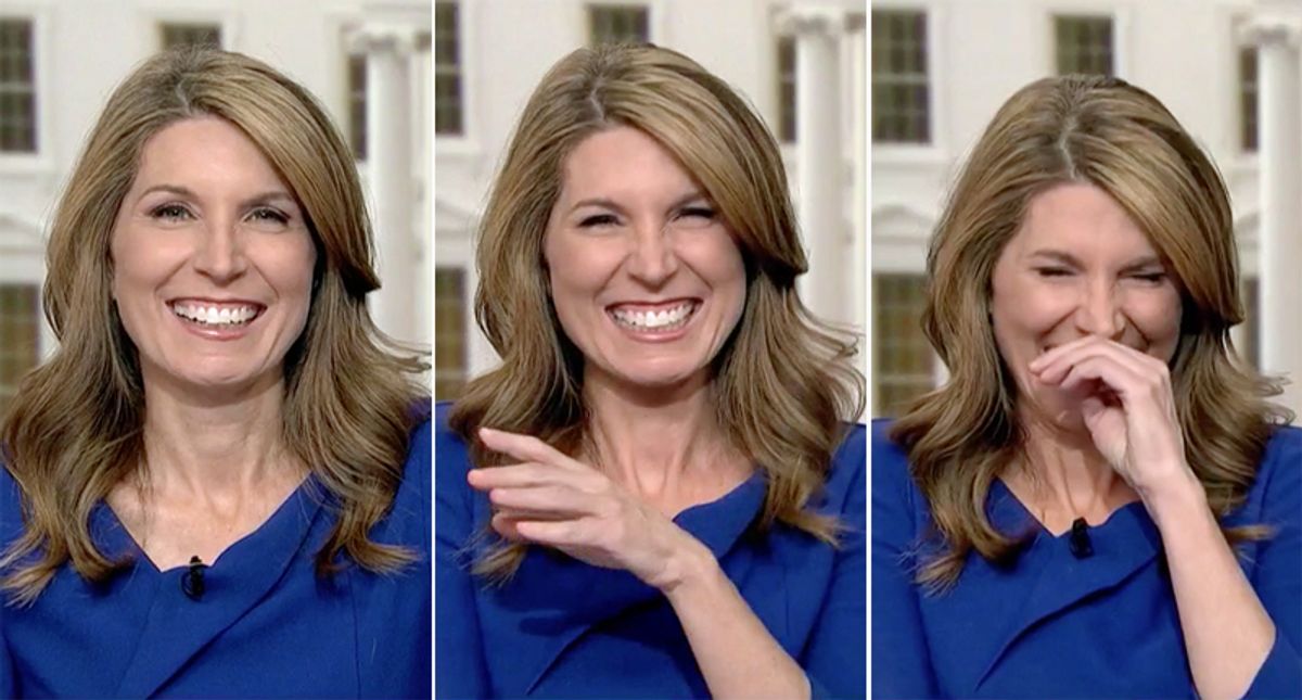 MSNBC's Nicolle Wallace bursts into giggles over Trump's clumsy denials of alleged affair
