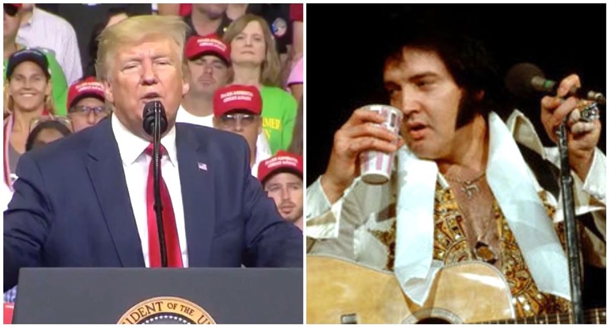 'What do you think?' Trump asks social media if he looks like Elvis Presley