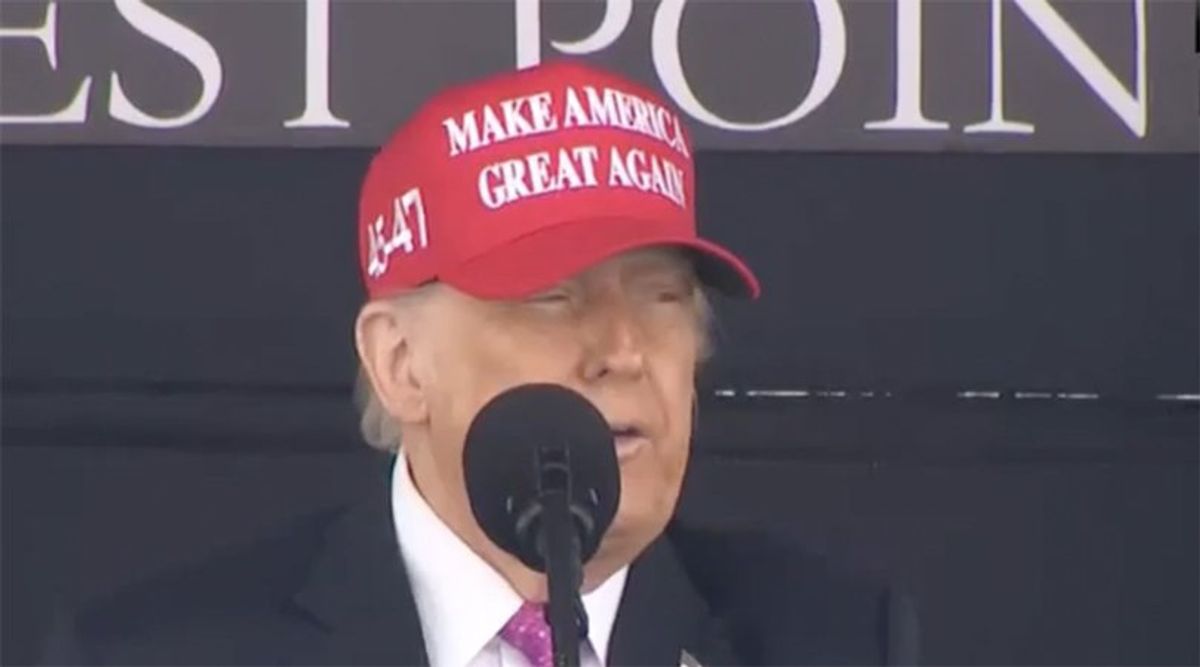 Watch: Trump rambles about 'trophy wives' during West Point commencement speech