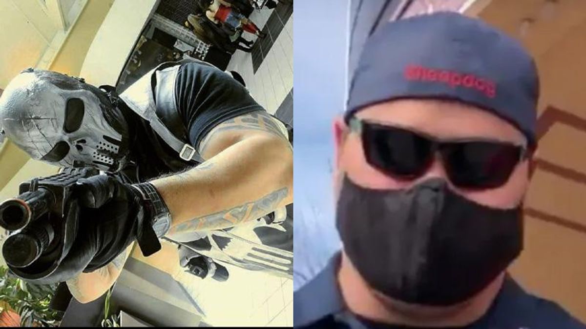 Disturbing images emerge after California cop falls under investigation for joining Proud Boys protest