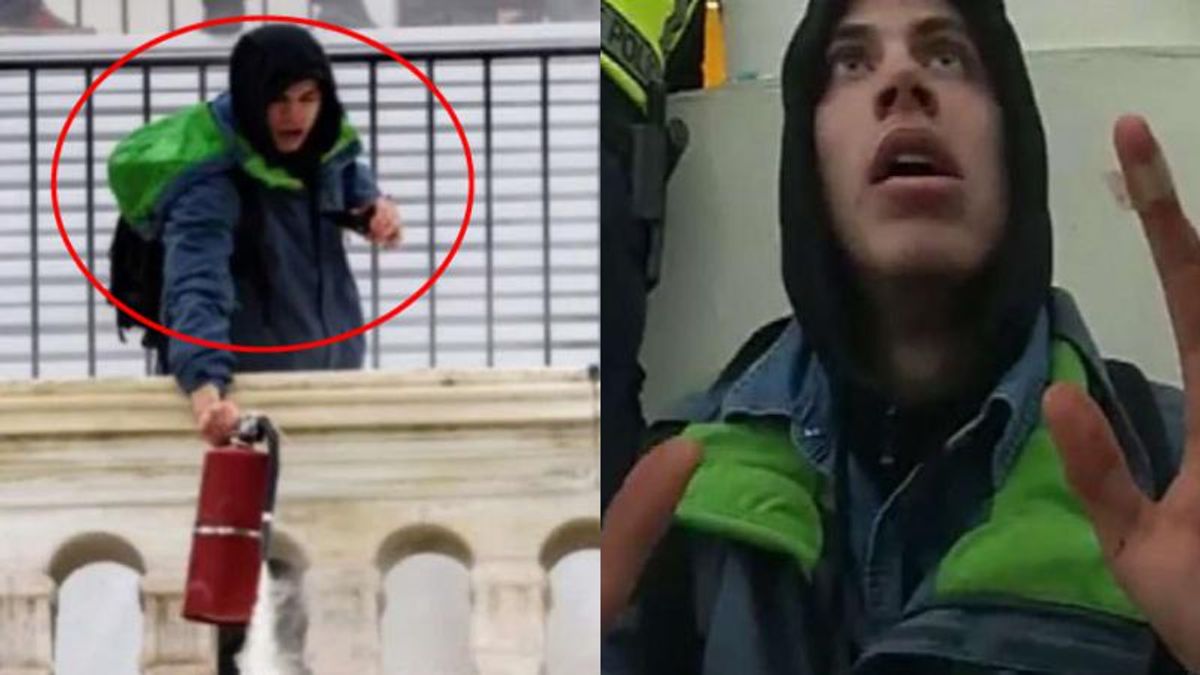 Capitol rioter arrested for spraying cops with fire extinguisher and donning one of their helmets