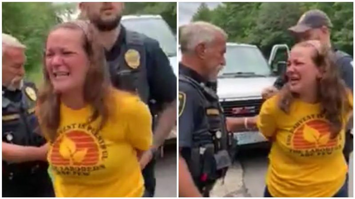Mask-hating school board member screams anti-gay slurs at cops as she's arrested -- and it's all caught on video