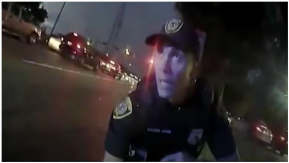 Body cam video shows cop strike and kill pedestrian on sidewalk after driving with one hand