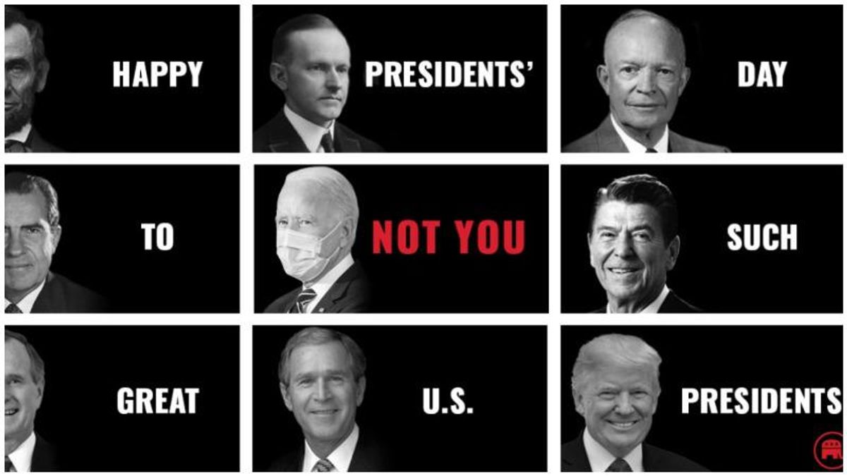 ‘What a humiliating self-own’: GOP brutally mocked for their ‘sad’ President’s Day attack on Biden