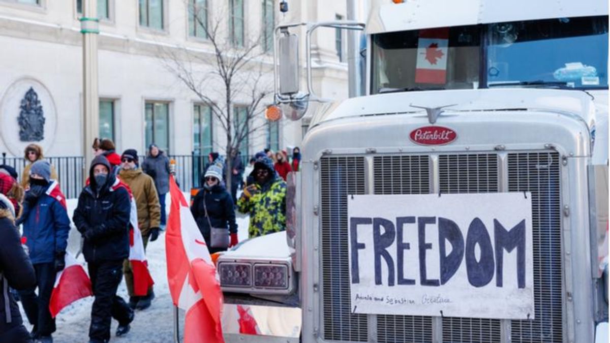 Trucker convoy disbands after one day before planned trip to DC for Biden's State of the Union