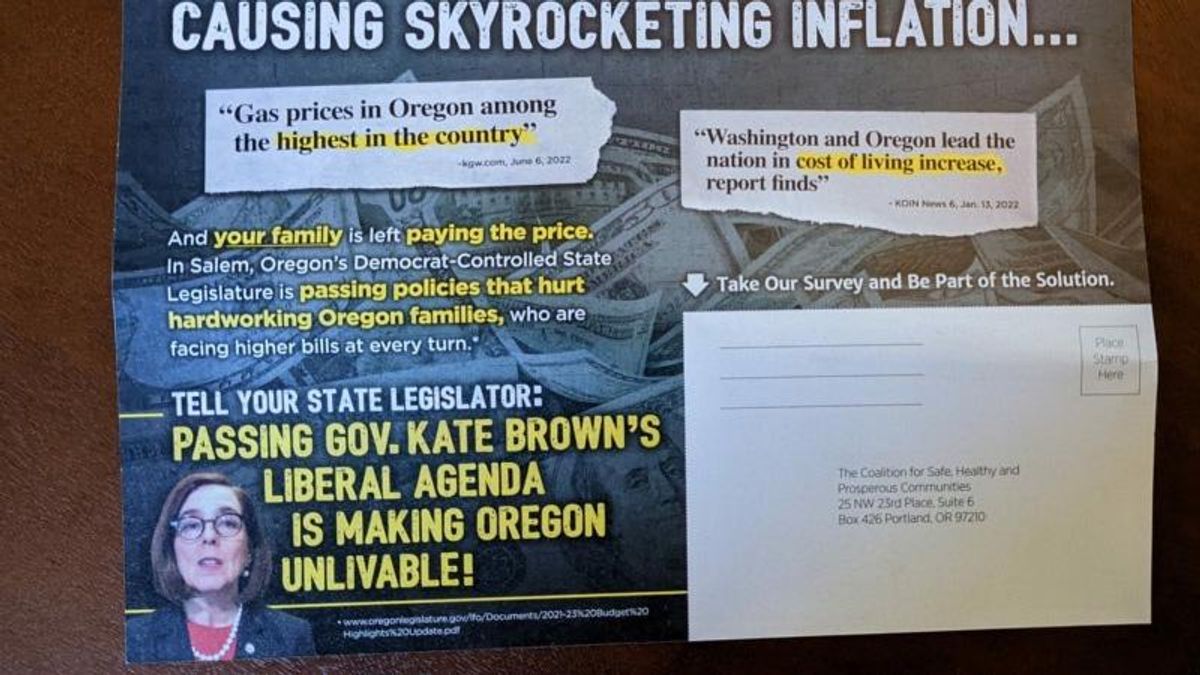 Mystery group sending anti-Democrat mailers in Oregon