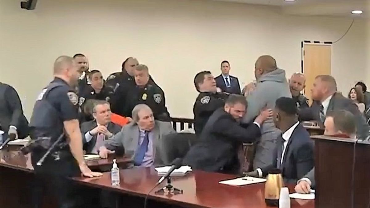 Watch: Chaos erupts at racist Buffalo killer's sentencing as man lunges after him