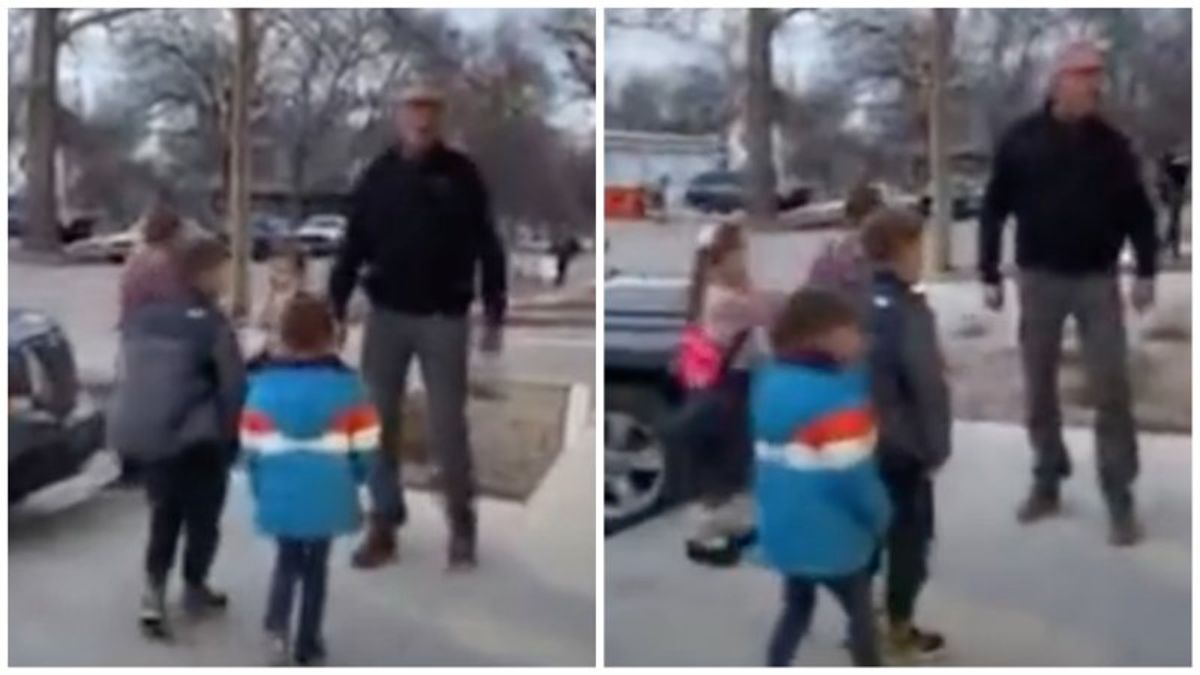 Watch: Book-battling businessman’s granddaughter covers her ears as he blows up on library supporters