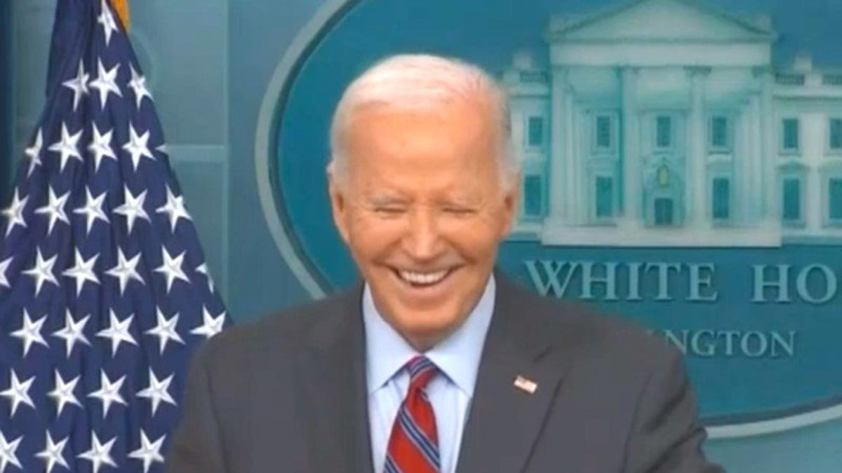 'Anything they don't like they call fake!' Biden cracks up at GOP attacks on jobs report