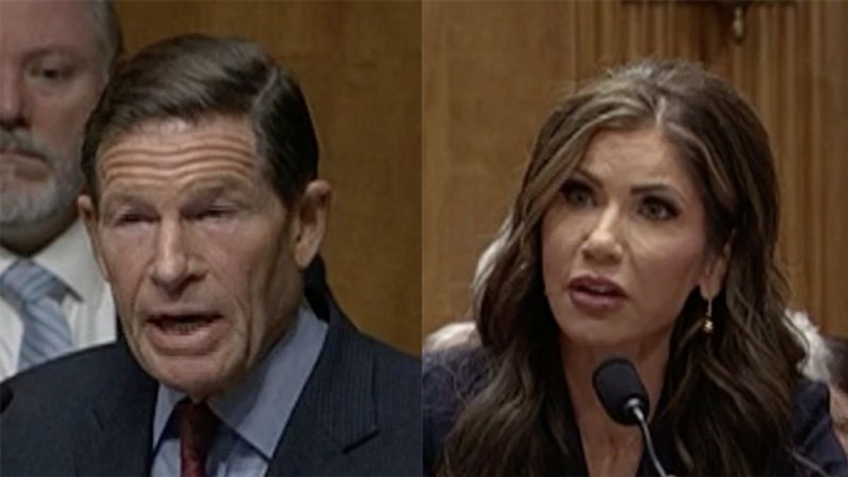 'It's more than a hypothetical': Democratic senator cuts off Kristi Noem over Trump threat