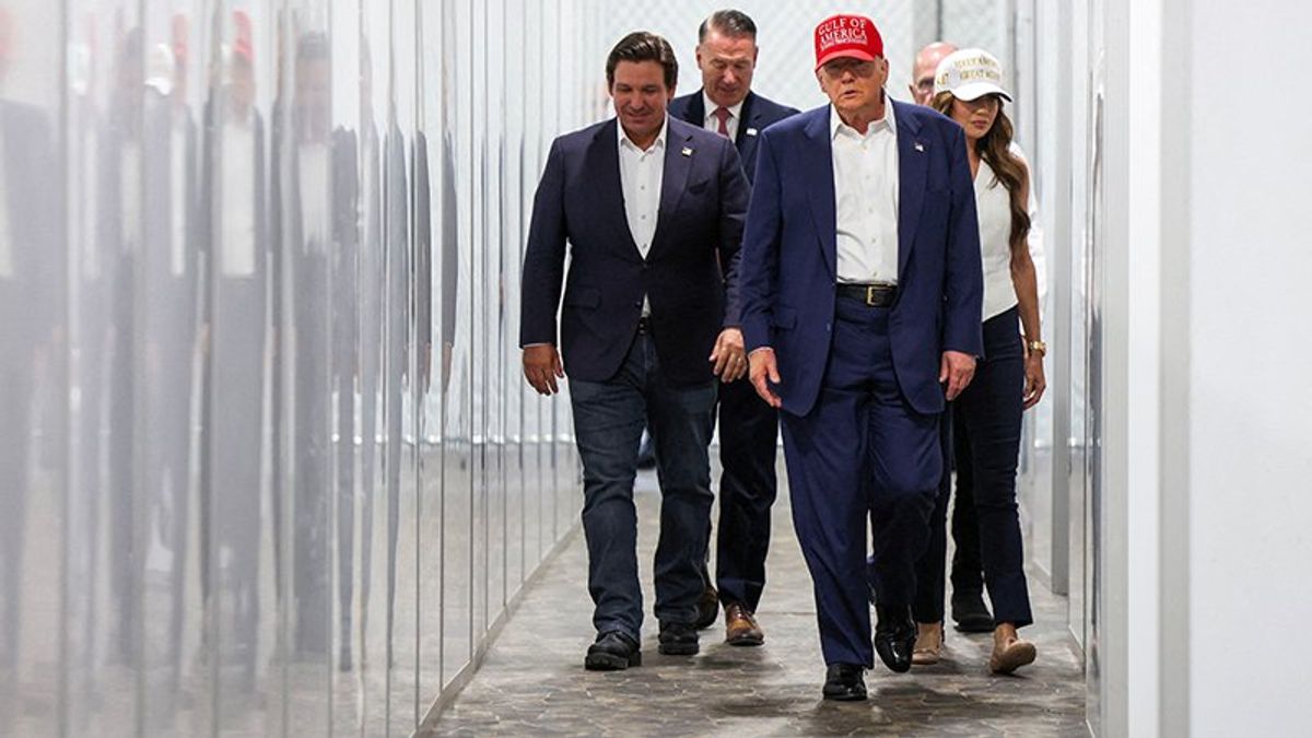 DeSantis shrugs over 'reckless' lack of Alligator Alcatraz hurricane plan