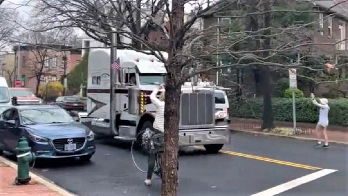 Watch: DC residents hurl profanities at 'People's Convoy' as they drive through their neighborhood
