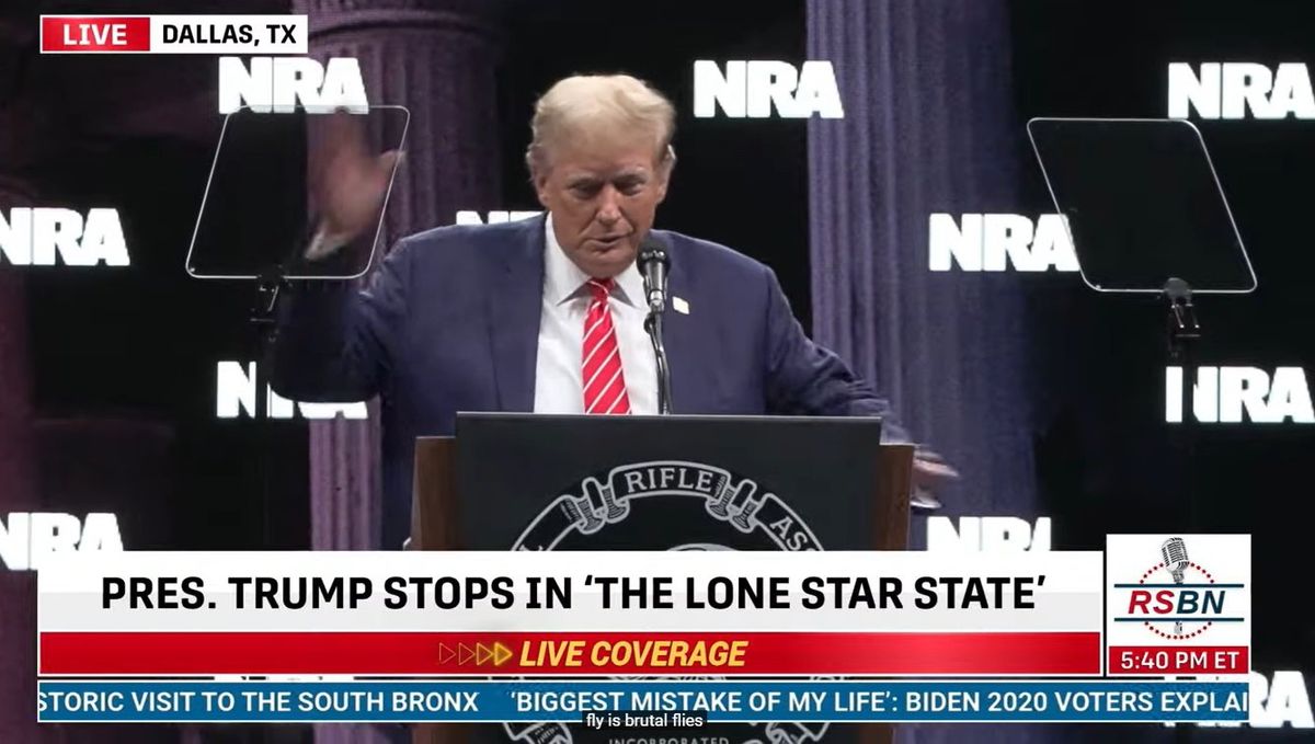 'The fly is brutal': Trump swats at insect that's 'driving him crazy' mid-speech