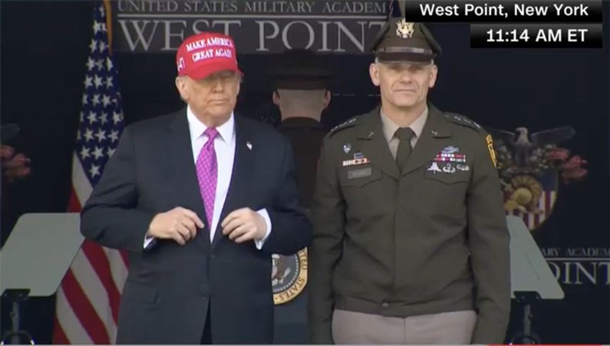 Trump's 'political rally' West Point speech didn't get his usual response: CNN