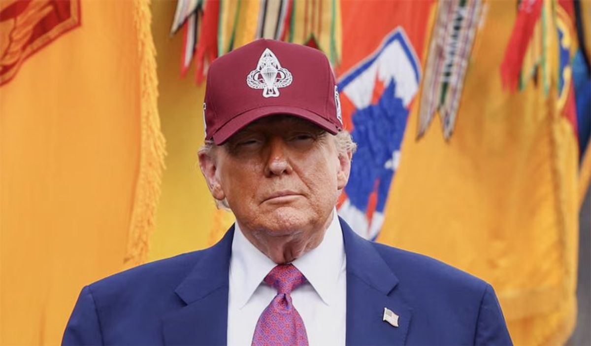 'Aging dystopian disco king' Trump hammered over 'weird' military speech