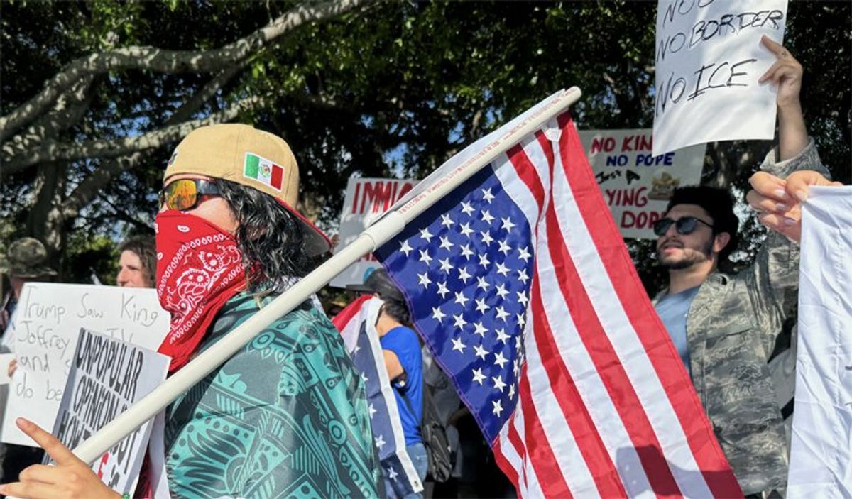 'Surprised I’m the only one here': MAGA fans outnumbered at Mar-a-Lago protest