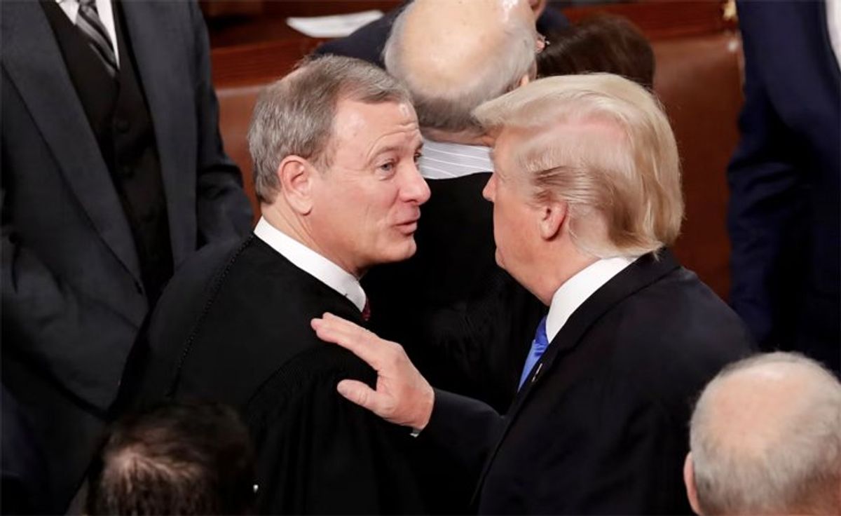 Trump scrambles to explain away 'hot mic' comment to Chief Justice Roberts