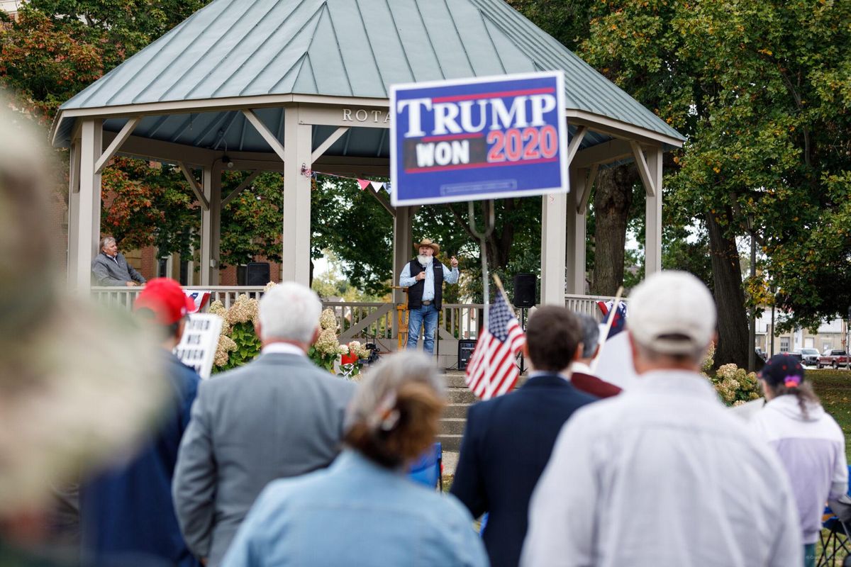 Ohio GOP gubernatorial candidate shares photo of self in front of swastika