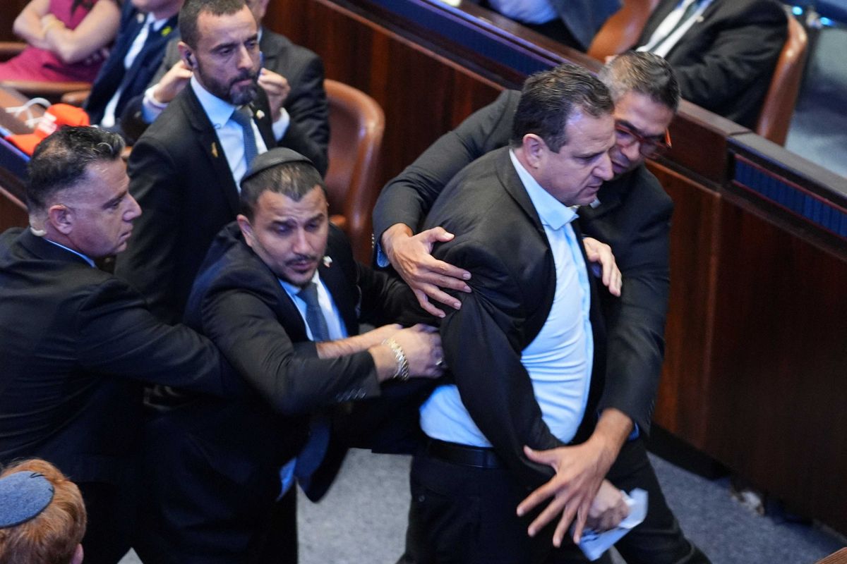 Trump briefly silenced as Israeli politicians yell 'terrorist' during parliament address